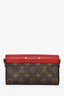 Louis Vuitton Red Leather and Monogram Canvas Pallas Wallet On Chain