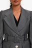 Prada 2019 Grey Mohair Wool Single Breasted Belted Blazer Size 38