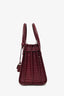 Saint Laurent Burgundy Embossed Croc Leather Baby Sac de Jour With Strap