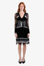 Ermanno Scervino Black Velvet Lace Detail Dress Size 40