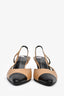Pre-loved Chanel™ Vintage Beige/Black Sling Back Heels Size 37.5