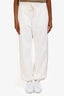 Gucci White/Pink Interlocking G-Patch Cotton Track Pants Size S