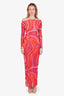 Pucci Pink Sheer 'Marmo Print' Maxi Dress Size 2