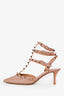 Valentino Beige Patent Leather Rockstud Cage Heels Size 35.5