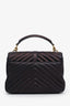 Saint Laurent Brown Iridescent Collège YSL Monogram Leather Bag