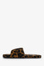 Tom Ford Brown Logo Leopard-print Harrison Slides Size 11 Mens