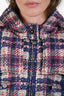 Pre-loved Chanel™ Beige/Blue Plaid Hooded Puffer Jacket Size 36