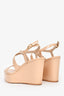 Stuart Weitzman Nude Patent Leather Wedge Heels Size 6.5