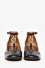 Chloe Brown Patent Leather T-Strap Heeled Sandals Size 37.5