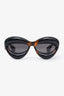 Loewe Brown Tortoise Curvy Cat Eye Sunglasses