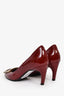 Roger Vivier Burgundy Patent Leather Buckle Kitten Heel Size 36