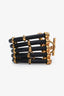 Pre-loved Chanel™ Vintage Gold/Black Multi Leather Cord Toggle Clasp Bracelet