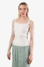 Pre-loved Chanel™ 2006 White Interlocking Crystal CC Tank Top Size 38