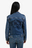 Burberry London Blue Denim Medium Wash Logo Jacket Size 4