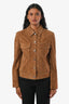 Theory Brown Suede Buttoned Jacket Size S