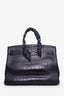 Hermès 2014 Bleu Abysse Matte Alligator Mississippiensis Birkin 35 with Twilly
