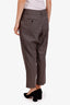 Dolce & Gabbana Brown Check Virgin Wool Straight Leg Pant Size 44