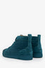 Christian Louboutin Teal Suede Lou Spikes High Top Sneakers Size 45 Mens