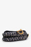 Christian Dior 2019 Navy Oblique Embroidery Saddle Bag