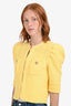 L'Agence Yellow Cotton Cropped 'Delilah' Cardigan Size S