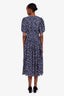 Ulla Johnson Black Ruffled V-Neck Midi Dress Size 8