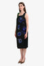 Dries Van Noten Len Lye Blue/Green Printed Dress Size 40