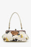 Armand Ventilo Yellow/Brown Silk Printed & Beaded Top Handle Bag