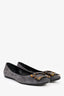 Chaussures plates Roger Vivier en cuir suédé gris à boucle écaille « Belle Vivier », pointure 38,5