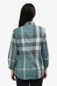 Burberry Brit Blue Check Cotton Long Sleeve Button Down Shirt Estimated Size S