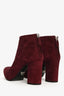 Prada Suede Burgundy Ankle Booties Size 36.5