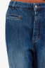 Loewe 2018 Blue Denim White Cuff Tapered Jean Size 40