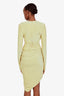 Alexander Vauthier Gold V Neck Gathered Asymmetrical Mini Dress Size 36