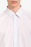 Valentino White/Blue Pinstripe Cotton Shirt Size 40 Mens