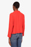 Pre-loved Chanel™ 99P Red Tweed Single Breasted Jacket Size 36
