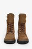 See By Chloe Brown Suede Buckled Mallory Combat Boot Size 38.5