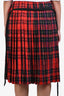 Simone Rocha Red/Black Plaid Tie Waist Midi Skirt Size 10 UK