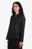 Victoria by Victoria Beckham Black Wool Blend Semi Sheer Button Down Size 6 US