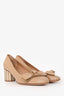 Salvatore Ferragamo Beige Patent Bow Pumps Size 8