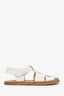 The Row White Woven Leather 'Fisherman' Sandals Size 37.5