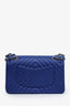 Pre-loved Chanel™ 2017-2018 Royal Blue Chevron Quilted Leather Medium Classic Double Flap Bag