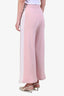 Pre-loved Chanel™ Cruise 2024 Pink/White Cashmere Sequin CC Wide Leg Pants Size 34