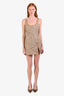 Self-Portrait Gold Boucle Metallic Thread Gold Button Mini Dress Size 4