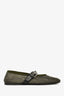 Miu Miu Green/Black Mesh Leather Ballet Flats Size 38