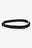 Pre-loved Chanel™ 2023 Black Leather Crystal Logo Belt Size 75/30