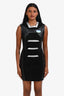 Louis Vuitton Black/Silver Leather Sleeveless Biker Dress Size 36