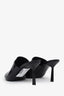 Prada Black Brushed Leather Open Toe Mules Size 39.5