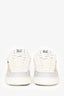 Louis Vuitton White/Gold Leather Logo Metallic Low Profile Sneakers Size 35