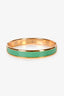 Hermès Gold Tone Green Niloticus Lizard 'Olympe' Bangle Bracelet Size T3