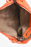Bottega Veneta Orange Leather Intrecciato Nodini Crossbody Bag