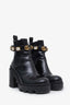 Gucci Black Leather Crystal Embellished Ankle Boots Size 37.5